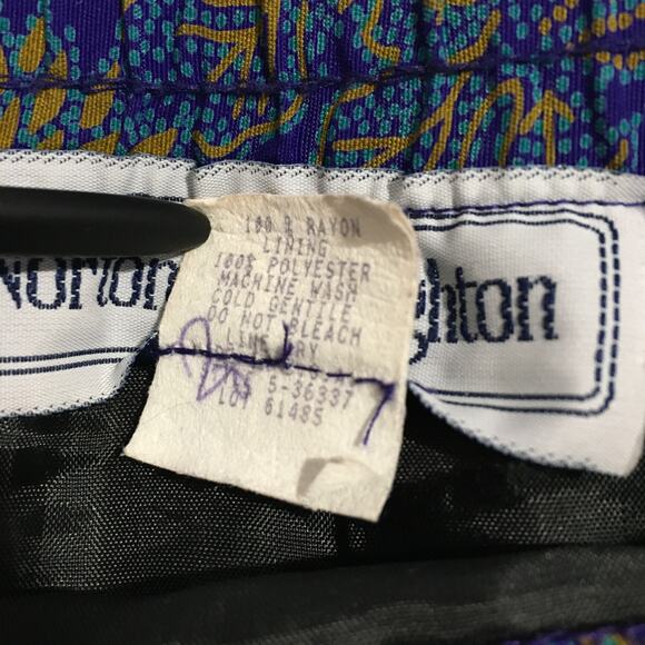 VINTAGE Norton McNaughton skirt fully lined pockets pleats size 8 floral - Picture 10 of 10